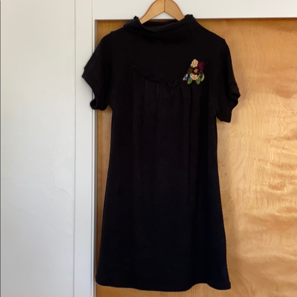 Vintage Knit Embroidered Sweater LBD Dress